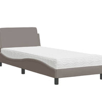 Bett mit Matratze Taupe 90x200 cm Stoff