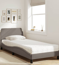 Bett mit Matratze Taupe 90x200 cm Stoff