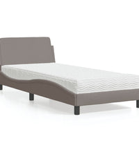 Bett mit Matratze Taupe 90x200 cm Stoff