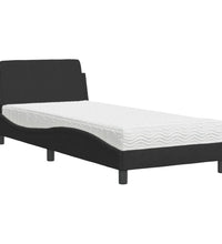 Bett mit Matratze Schwarz 90x200 cm Samt