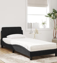 Bett mit Matratze Schwarz 90x200 cm Samt