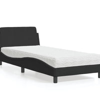 Bett mit Matratze Schwarz 90x200 cm Samt