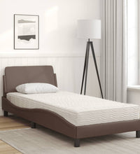 Bett mit Matratze Braun 90x200 cm Kunstleder