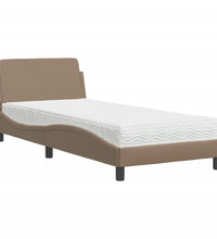 Bett mit Matratze Cappuccino-Braun 90x200 cm Kunstleder