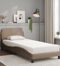 Bett mit Matratze Cappuccino-Braun 90x200 cm Kunstleder