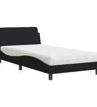 Bett mit Matratze Schwarz 100x200 cm Stoff