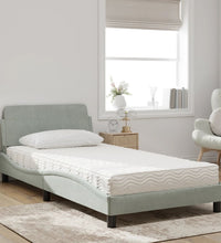 Bett mit Matratze Hellgrau 100x200 cm Samt