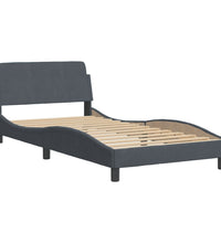 Bett mit Matratze Dunkelgrau 100x200 cm Samt