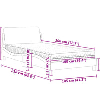 Bett mit Matratze Dunkelgrau 100x200 cm Samt