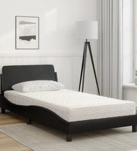 Bett mit Matratze Schwarz 100x200 cm Kunstleder