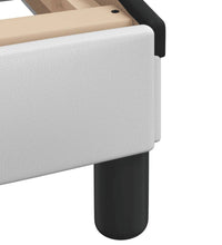 Bett mit Matratze Weiß und Schwarz 100x200 cm Kunstleder