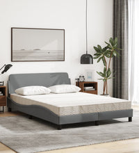 Bett mit Matratze Hellgrau 120x200 cm Stoff