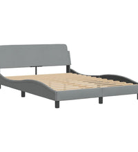 Bett mit Matratze Hellgrau 120x200 cm Stoff