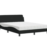 Bett mit Matratze Schwarz 120x200 cm Stoff