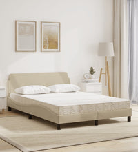 Bett mit Matratze Creme 120x200 cm Stoff