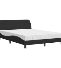 Bett mit Matratze Schwarz 120x200 cm Samt
