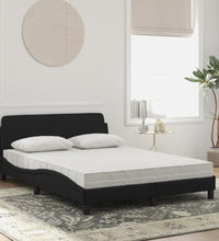 Bett mit Matratze Schwarz 120x200 cm Samt