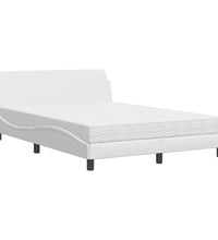 Bett mit Matratze Weiß 120x200 cm Kunstleder