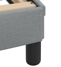 Bett mit Matratze Hellgrau 140x190 cm Stoff