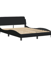 Bett mit Matratze Schwarz 140x190 cm Stoff