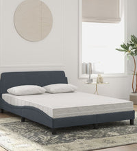 Bett mit Matratze Dunkelgrau 140x190 cm Samt