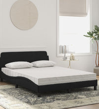 Bett mit Matratze Schwarz 140x190 cm Samt