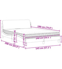 Bett mit Matratze Braun 140x190 cm Kunstleder