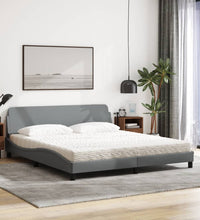 Bett mit Matratze Hellgrau 180x200 cm Stoff