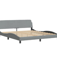 Bett mit Matratze Hellgrau 180x200 cm Stoff