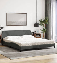 Bett mit Matratze Dunkelgrau 180x200 cm Stoff