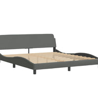 Bett mit Matratze Dunkelgrau 180x200 cm Stoff