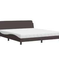Bett mit Matratze Dunkelbraun 180x200 cm Stoff