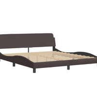 Bett mit Matratze Dunkelbraun 180x200 cm Stoff