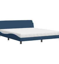 Bett mit Matratze Blau 180x200 cm Stoff