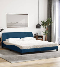 Bett mit Matratze Blau 180x200 cm Stoff