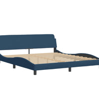 Bett mit Matratze Blau 180x200 cm Stoff