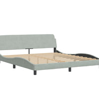 Bett mit Matratze Hellgrau 180x200 cm Samt