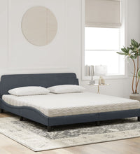 Bett mit Matratze Dunkelgrau 180x200 cm Samt