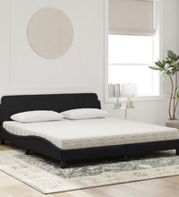 Bett mit Matratze Schwarz 180x200 cm Samt