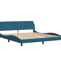 Bett mit Matratze Blau 180x200 cm Samt