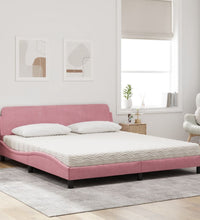 Bett mit Matratze Rosa 180x200 cm Samt