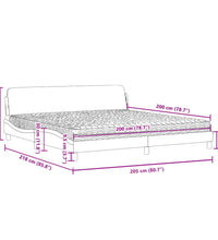 Bett mit Matratze Hellgrau 200x200 cm Samt
