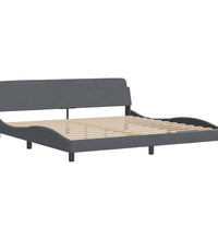 Bett mit Matratze Dunkelgrau 200x200 cm Samt