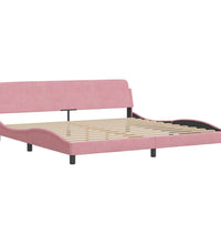 Bett mit Matratze Rosa 200x200 cm Samt