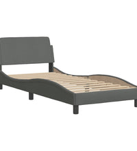 Bett mit Matratze Dunkelgrau 80x200 cm Stoff