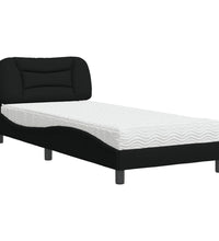 Bett mit Matratze Schwarz 80x200 cm Stoff