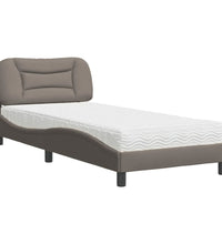 Bett mit Matratze Taupe 90x190 cm Stoff
