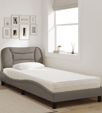 Bett mit Matratze Taupe 90x190 cm Stoff