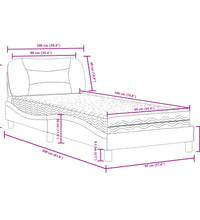 Bett mit Matratze Taupe 90x190 cm Stoff