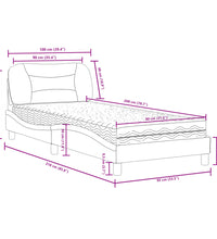 Bett mit Matratze Dunkelgrau 90x200 cm Stoff